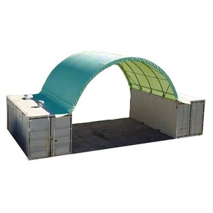 99084 Container Shelter Large W12xL6xH3.6m PVC Green