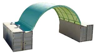 99081 Container Shelter W8xL6xH3.6m PVC Green 610gsm
