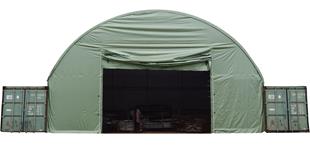 99081F FRONT ONLY  - Container Shelter W8xL6xH3.6m GREEN
