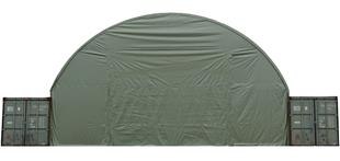 99081B BACK ONLY  - Container Shelter W8xL6xH3.6m GREEN
